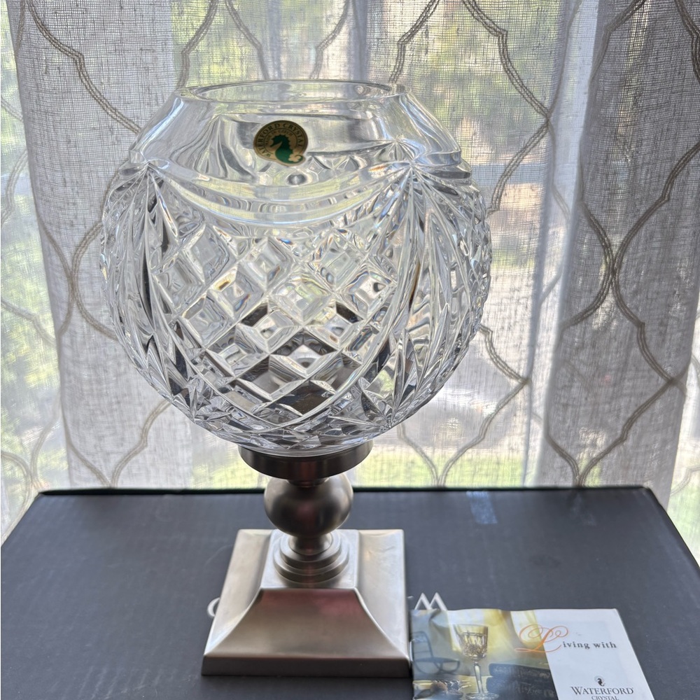 🏡Waterford Cut Crystal Hurricane Candle Holder in Original Box - Picture 6 of 13